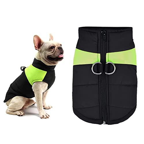 YOUYIKE Welpen Jacken Warm, Fluoreszierendes Grün XL Hundemantel Hundejacke Wasserdicht, Warme Haustier Jacke, Haustier Kleidung Winterjacke Hunde Mantel für Kleine Mittlere Große Hunde von YOUYIKE