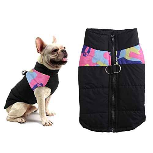 YOUYIKE Welpen Jacken Warm, Rosa Halbtarnung M Hundemantel Hundejacke Wasserdicht, Warme Haustier Jacke, Haustier Kleidung Winterjacke Hunde Mantel für Kleine Mittlere Große Hunde von YOUYIKE