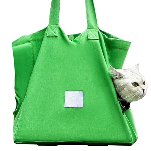 YPBEW Cats-in-Bag für Katzen, Beine, Tragetasche, Outdoor, Reisen, Schultertasche, Sightseeing, sichere Haustiertasche, Grün von YPBEW