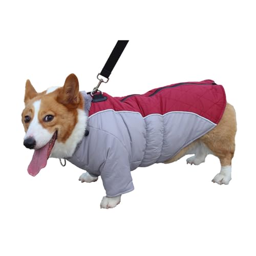 Hunde-Wintermantel, Wasserdicht, Warme Fleece-Futterjacke Für Kleine Hunde, Winterjacke, Weste, Warme Mäntel, Reflektierende Winddichte Bekleidung Mit D-Ring, Hundekleidung Für Kaltes Wetter,D,L von YPDOPORA