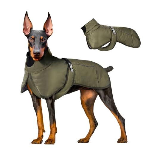 Hunde-Wintermantel, wasserdichte, Warme Hunde-Winterjacke Für Mittelgroße Und Große Hunde, Reflektierende Hundemäntel Für Kaltes Wetter, Winddichte Haustierbekleidung,A,4XL von YPDOPORA