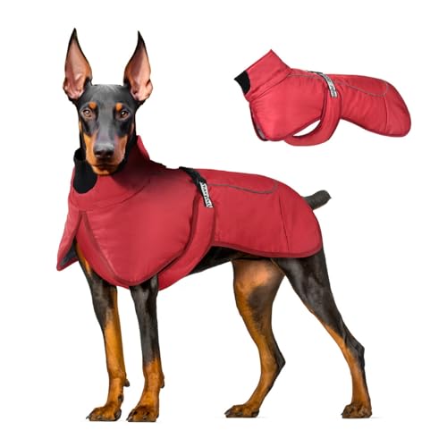 Hunde-Wintermantel, wasserdichte, Warme Hunde-Winterjacke Für Mittelgroße Und Große Hunde, Reflektierende Hundemäntel Für Kaltes Wetter, Winddichte Haustierbekleidung,B,4XL von YPDOPORA