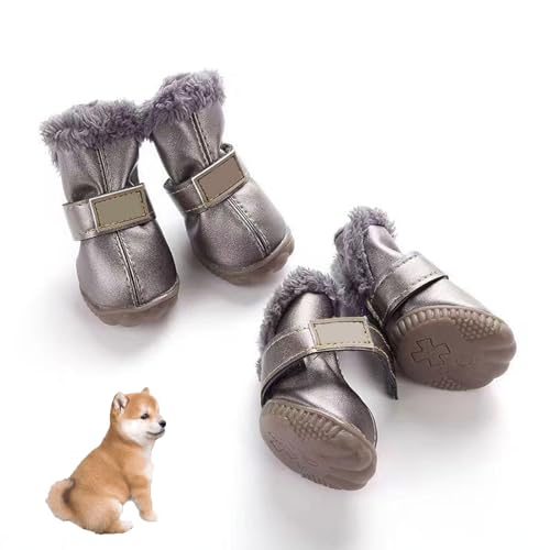 Hundeschuhe Für Den Winter, Hundeschuhe Mit Rutschfester Sohle, Hundepfotenschutz Für Winter-Schneewanderschuhe, Warme wasserdichte Hundeschuhe Für Den Außenbereich,A,M von YPDOPORA