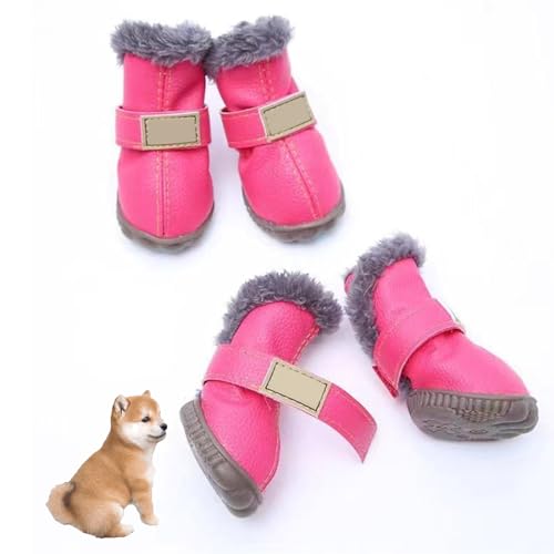 YPDOPORA Hundeschuhe Für Den Winter, Hundeschuhe Mit Rutschfester Sohle, Hundepfotenschutz Für Winter-Schneewanderschuhe, Warme wasserdichte Hundeschuhe Für Den Außenbereich,C,S von YPDOPORA