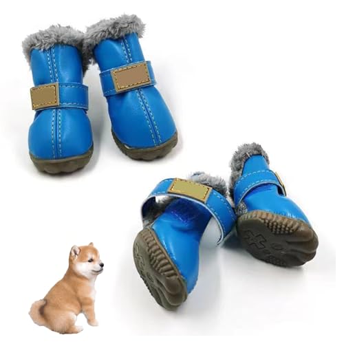 YPDOPORA Hundeschuhe Für Den Winter, Hundeschuhe Mit Rutschfester Sohle, Hundepfotenschutz Für Winter-Schneewanderschuhe, Warme wasserdichte Hundeschuhe Für Den Außenbereich,D,L von YPDOPORA