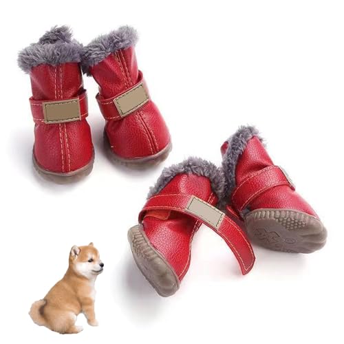 Hundeschuhe Für Den Winter, Hundeschuhe Mit Rutschfester Sohle, Hundepfotenschutz Für Winter-Schneewanderschuhe, Warme wasserdichte Hundeschuhe Für Den Außenbereich,F,XL von YPDOPORA