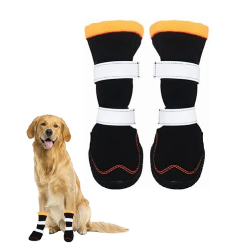 Hundeschuhe Für Kleine Mittelgroße Hunde, Rutschfeste Hunde-Schneestiefel, Wasserdichte Hundeschuhe Mit Reflektierenden Riemen, Haustier-Hundestiefel Zum Wandern, Winter-Hunde-Schneestiefel,A,L von YPDOPORA