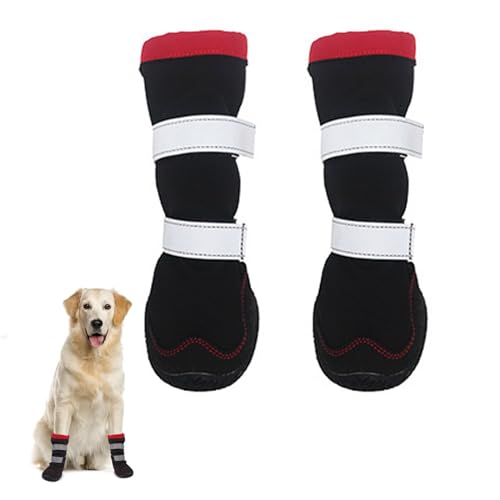 Hundeschuhe Für Kleine Mittelgroße Hunde, Rutschfeste Hunde-Schneestiefel, Wasserdichte Hundeschuhe Mit Reflektierenden Riemen, Haustier-Hundestiefel Zum Wandern, Winter-Hunde-Schneestiefel,B,M von YPDOPORA