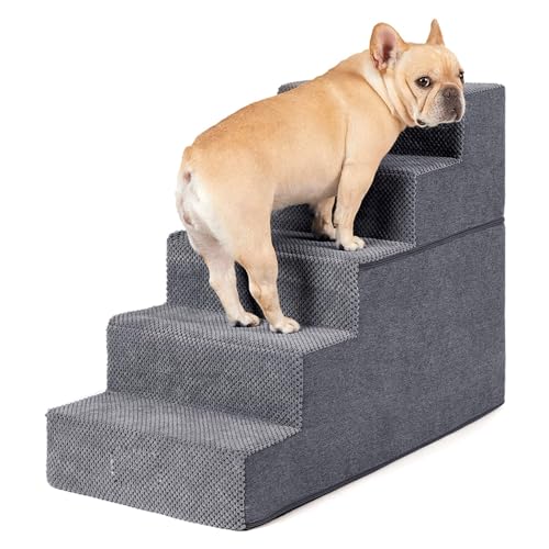 YPDOPORA Hundetreppe Für Kleine Hunde, Haustiertreppe Für Kleine Hunde Und Katzen Und Hochbett-Klettertreppe, rutschfeste, Ausgewogene Hundetreppe Für Den Innenbereich,L von YPDOPORA