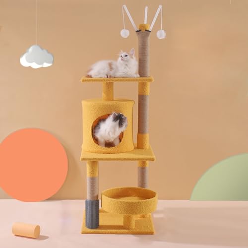 Katzenbaum, Katzenturm, All-In-One-Katzenhaus Mit Mehreren Schichten, Turm Für Kleine Katzen Mit Sprungplattform, Bequemer Plüschwohnung Und Sisalsäule Für Indoor-Aktivitäten Zum Entspannen,B von YPDOPORA