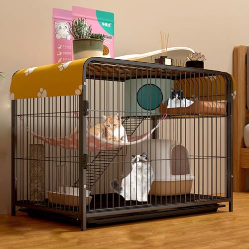 Katzenhäuser Für Hauskatzen Mit Hängematte, Katzenlaufstall, Geschlossenem Draht, Doppeltür-Design, Praktisch Für Bequeme Interaktion Für Katzen/Hunde/Meerschweinchen,N von YPDOPORA