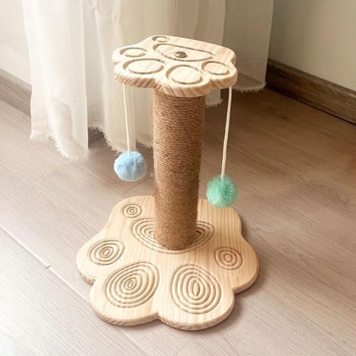 YPDOPORA Katzenkratzspielzeugpfosten | Natürliches Sisalseil | Kratzbäume Aus Sisal, Kratzbaum Für Katzen, Katzenturm Mit Flauschigem Ball, Mehrstufiges Kratzspielzeug Für Katzen,D von YPDOPORA