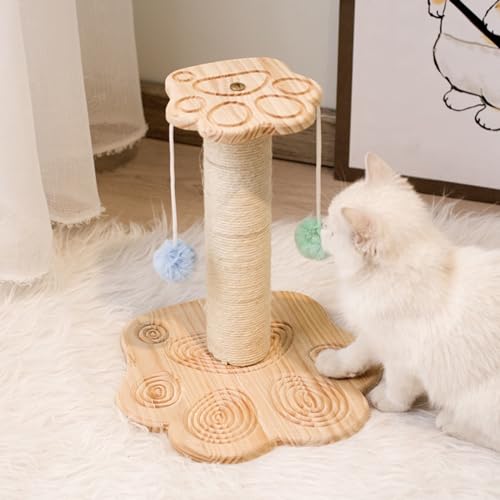 YPDOPORA Katzenkratzspielzeugpfosten | Natürliches Sisalseil | Kratzbäume Aus Sisal, Kratzbaum Für Katzen, Katzenturm Mit Flauschigem Ball, Mehrstufiges Kratzspielzeug Für Katzen,F von YPDOPORA