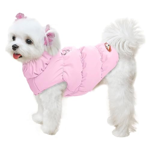 Warme Winter-Hundejacke Für Kleine Und Mittelgroße Hunde, Katzen, Mäntel Für Kaltes Wetter Mit Geschirr, Gepolsterte Hunde-Fleeceweste, wasserdichte, Winddichte Hunde-Schneejacke,E,XL von YPDOPORA