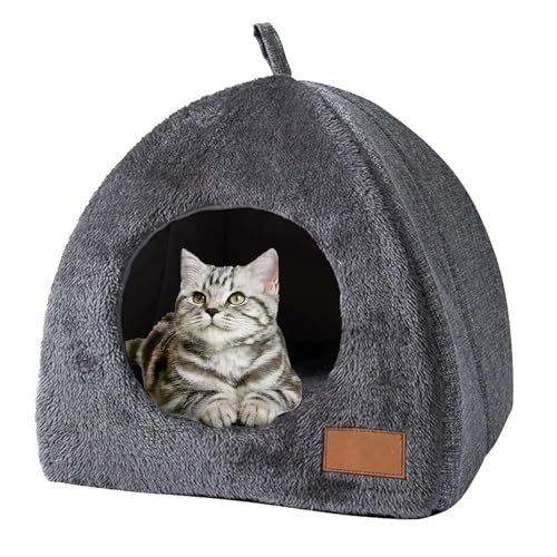 Warmer Katzenunterschlupf, Katzenhundezelt, Haus Für Katzen Im Freien Im Winter, Warmer Katzenunterschlupf, Waschbare Weiche Betten, Zelthaus Für Kleine Hunde,M von YPDOPORA