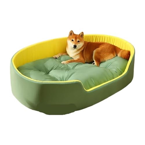 YPDOPORA Beruhigendes Hundebett Für Kleine Hunde, 3D-Zwinger-Haustierbett Für Den Innenbereich, Weiche, Warme Bettmatte, Liegebank, Sofa, Haustierhaus, Haustierbett Mit Anti-Rutsch-Pad,Grün,L von YPDOPORA