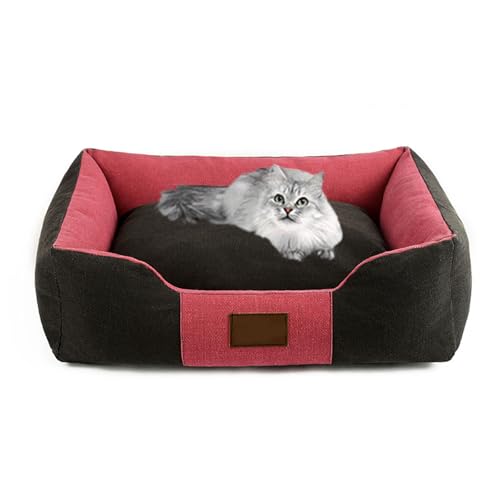 YPDOPORA Flauschiges, Bissfestes Hundebett, Premium-Haustierbett, Canvas, Rechteckiges Nest, Abnehmbares Ganzjahres-Katzenbett, Schlafsack, Kissen, Warm, Waschbar,Schwarz,S YPDOPORA Flauschiges, Bissfestes Hundebett, Premium-Haustierbett, Canvas, Rechteckiges Nest, Abnehmbares Ganzjahres-Katzenbett, Schlafsack, Kissen, Warm, Waschbar,Schwarz,S von YPDOPORA