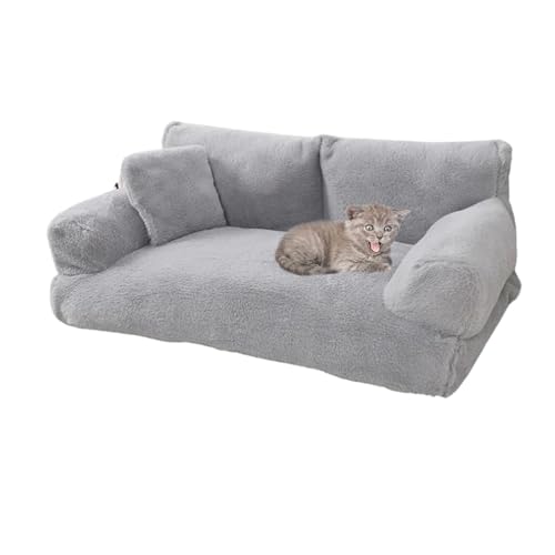 YPDOPORA Haustiersofa, Waschbares Großes Memory Foam-Beruhigungssofa Für Haustiere Mit Rutschfester Unterseite, Hundesofa-Couchbett Für Große Und Kleine Hunde Und Katzen Bis Zu 50 Kg,Grau,3XL von YPDOPORA