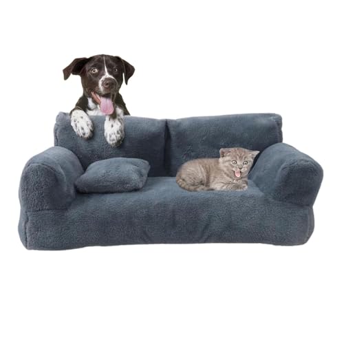 YPDOPORA Haustiersofa, Waschbares Großes Memory Foam-Beruhigungssofa Für Haustiere Mit Rutschfester Unterseite, Hundesofa-Couchbett Für Große Und Kleine Hunde Und Katzen Bis Zu 50 Kg,Schwarz,3XL von YPDOPORA