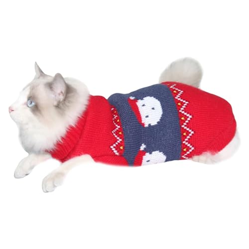 YPDOPORA Hund Weihnachtspullover Weihnachten Haustier Pullover Katze Kleidung Winter Warm Weihnachten Ragdoll Hund Katze Haustier Kätzchen Pullover Warmer Pullover Fleece,A,M von YPDOPORA