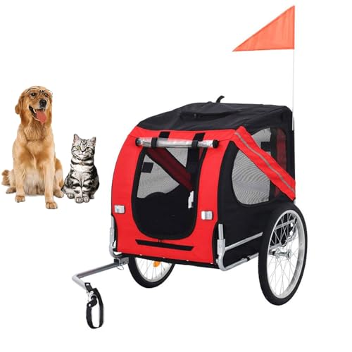 YPDOPORA Hunde-Kinderwagen, 2-In-1-Hundefahrrad Mit Reflektierendem Sicherheitslogo, Einfach Zusammenklappbar, Fahrradanhänger Und Jogger, Geeignet Für Kleine Und Mittelgroße Hunde,F von YPDOPORA