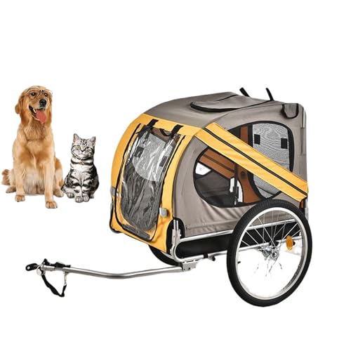 YPDOPORA Hunde-Kinderwagen, 2-In-1-Hundefahrrad Mit Reflektierendem Sicherheitslogo, Einfach Zusammenklappbar, Fahrradanhänger Und Jogger, Geeignet Für Kleine Und Mittelgroße Hunde,G von YPDOPORA