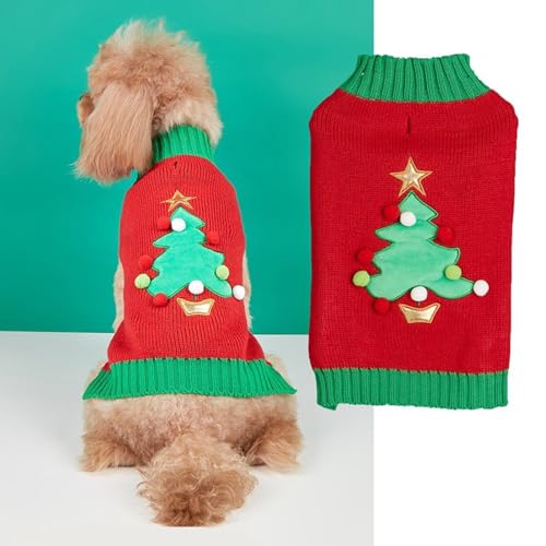 YPDOPORA Hunde-Weihnachts-Rentierweste Für Kleine Hunde, Schneeflocken-Haustierkostüme, V-Ausschnitt, Hundepullover Für Chihuahua, Yorkshire, Hundekleidung,X,L von YPDOPORA