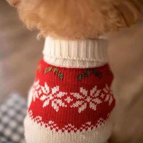 YPDOPORA Hundekleidung, Hundekleidung, Hundepullover, Weich, Dick, Warm, Leicht, Gestrickt, Bequeme Haustierkleidung Für Kleine, Mittelgroße Hunde Und Katzen,Weiß,L von YPDOPORA