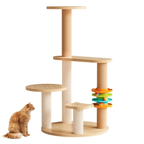 YPDOPORA Katzenbaumturm, Katzenkratzbaum Aus 100% Natürlichem Sisal, Kratzbaum Für Hauskatzen, Mit Supergemütlicher Sitzstange Und Katzenplattform Für Katzen,A von YPDOPORA