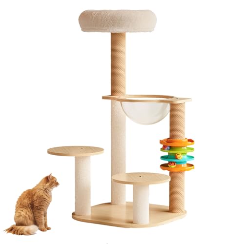 YPDOPORA Katzenbaumturm, Katzenkratzbaum Aus 100% Natürlichem Sisal, Kratzbaum Für Hauskatzen, Mit Supergemütlicher Sitzstange Und Katzenplattform Für Katzen,B von YPDOPORA