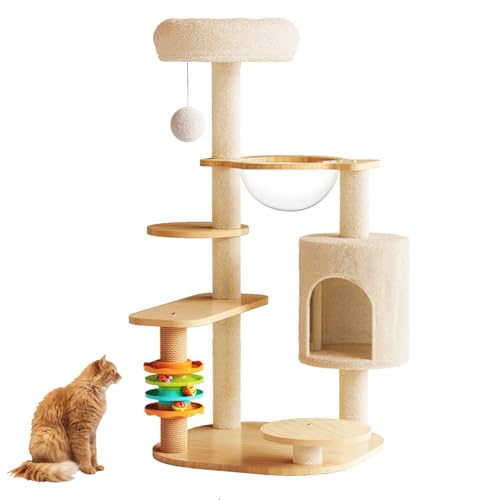 YPDOPORA Katzenbaumturm, Katzenkratzbaum Aus 100% Natürlichem Sisal, Kratzbaum Für Hauskatzen, Mit Supergemütlicher Sitzstange Und Katzenplattform Für Katzen,C von YPDOPORA