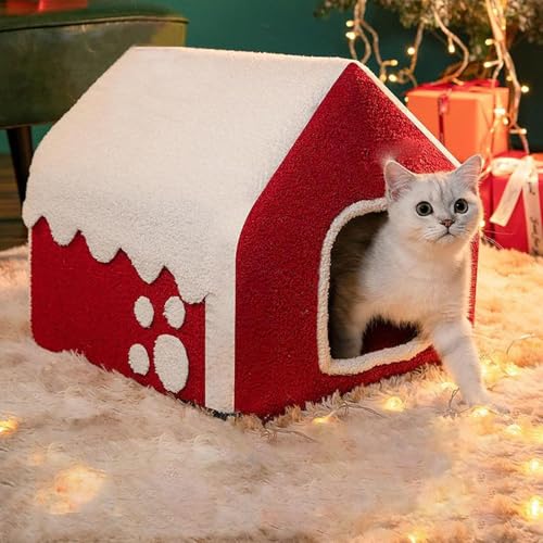 YPDOPORA Katzenhaus Für Den Innenbereich, Hochbelastbare Wolkenbaumwolle, Faltbare Hundehütte, Zwingerbettmatte Mit Kissen, Warmes Winternest, Welpenhöhle, Sofa Für Den Innenbereich,L von YPDOPORA