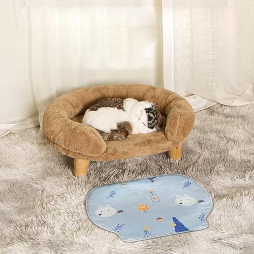 YPDOPORA Katzensofa Katzencoach Haustiersofa Katzencoach Katzenstuhl Katzencouch Bett Katzenschlafsofa Mit 4 Stabilen Holzbeinen, Geeignet Für Kleine Katzen Und Hunde,Braun,M von YPDOPORA