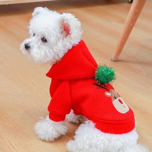 YPDOPORA Kleines Hunde-Weihnachtskleid, Weihnachts-Hundekleidung, Hundekleidung, Haustierkleidung, Hundekleidung, Winter-Katze Und Hund, Hunde-Outfit,A,S von YPDOPORA