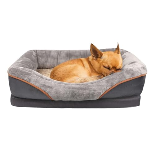 YPDOPORA Orthopädisches Hundebett, wasserdichte Hundesofas, Stützendes Haustier-Couchbett Aus Schaumstoff Mit Abnehmbarem, Waschbarem Bezug, Wasserdichtem Futter Und Rutschfester Unterseite,L von YPDOPORA