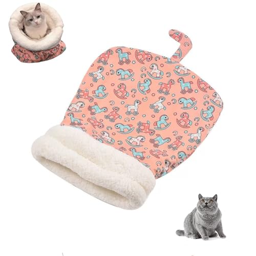 YPDOPORA Winterschlafsack Für Katzen, Winter-Katzenschlafsack Für Hauskatzen, Schlafsack Für Katzen, Haustierschlafsack, Katzenbetthöhle, Weicher Plüsch-Katzensack, Selbstwärmendes Katzenbett,Rosa von YPDOPORA