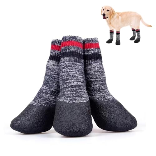 YPDOPORA rutschfeste Hundesocken, wasserdichte Hundeschuhe Für Drinnen Und Draußen, rutschfeste Hundesocken, Stiefel, Rutschfester Hundepfotenschutz, Verhindern Das Lecken Von Socken,S von YPDOPORA