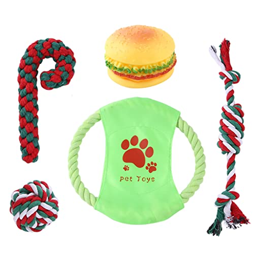 YPREWY 1 Set unzerstörbares süßes Tauziehen Plüsch-Hundespielzeug für Weihnachten, Kauspielzeug, Welpen, Geschenk für Haustiere, interaktives Spielzeug, interessant von YPREWY