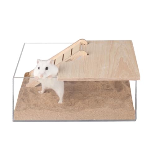 YPREWY Pet SandBath Box Small Pet Clear Acrylic Sand Bathroom Sand for Hamster Pet Cage Corner Toilet for Squirrels von YPREWY