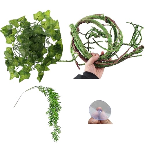 YPREWY Reptilien-Eckpflanze, Blätter, Terrarium, Aquarium, Landschaftsversteck Dekoration für Bartagamen, Eidechsen YPREWY Reptilien-Eckpflanze, Blätter, Terrarium, Aquarium, Landschaftsversteck Dekoration für Bartagamen, Eidechsen von YPREWY