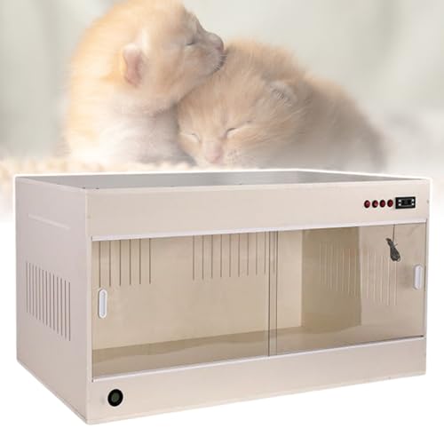 Inkubator für Haustiere, Inkubator für Welpen, für Katzen/Hunde, Steckernetzteil, Heißluftzirkulation, automatische konstante Temperatur, Beige-60-50-50 von YQCXG