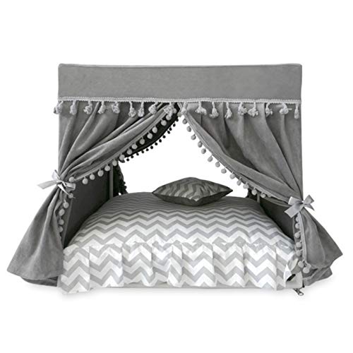 Pet House Abnehmbare Prinzessin Dog Tent Square Katzen- und Hundematte Pet House Hundekäfige Zwinger Palace Sedan Pet Nest von YQHWLKJ