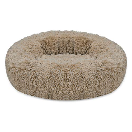 YQHWLKJ Haustier Hundebett Super Soft Kennel Runde Flauschige Katzenhaus Warm Bequemes Schlafkissen Matte Sofa Waschbar Welpe Plüsch von YQHWLKJ