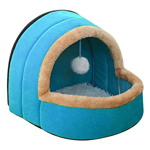 YQHWLKJ Pet Dog Cat Bed Welpenhaus mit Toy Ball Warm Soft Pet Kissen Dog Kennel Cat Castle von YQHWLKJ