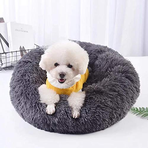 YQHWLKJ Pet weiches rundes Hundebett, Donut Hundebett, luxuriöser Warmer runder Zwinger für kleine, mittlere und große Hunde von YQHWLKJ