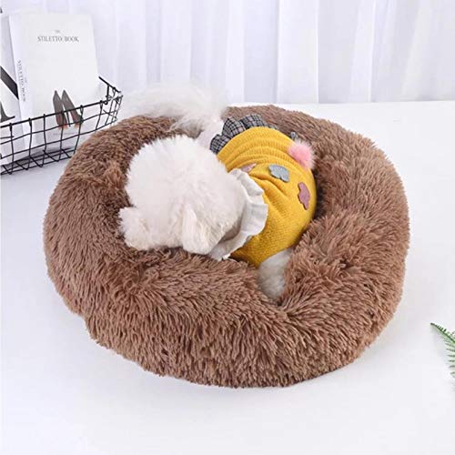 YQHWLKJ Pet weiches rundes Hundebett, Donut Hundebett, luxuriöser Warmer runder Zwinger für kleine, mittlere und große Hunde von YQHWLKJ