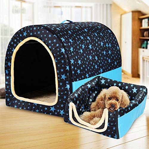 YQHWLKJ Warme Hundehütte Indoor zusammenklappbare Katze Hundehütte weiche Hundehütte Pad Winter warm schlafende Katze Haus Haustier liefert von YQHWLKJ