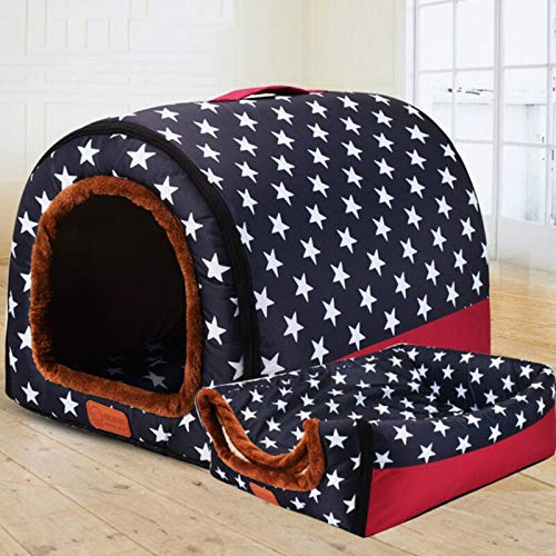 YQHWLKJ Warme Hundehütte Indoor zusammenklappbare Katze Hundehütte weiche Hundehütte Pad Winter warm schlafende Katze Haus Haustier liefert von YQHWLKJ