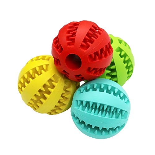 YQSMYSW Hundespielzeug, extraharter Gummiball, lustiges interaktives Elastizitätsball, Kauspielzeug für Hunde, Zahnreinigungsball von Futter, rot von YQSMYSW