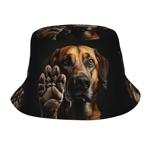 Imagen De Pug-Standard-Druck, Fischerhut, Unisex, Sommer, Reisen, Strand, Fischerhut für Männer und Frauen, Hundepfote, Einheitsgröße von YQxwJL